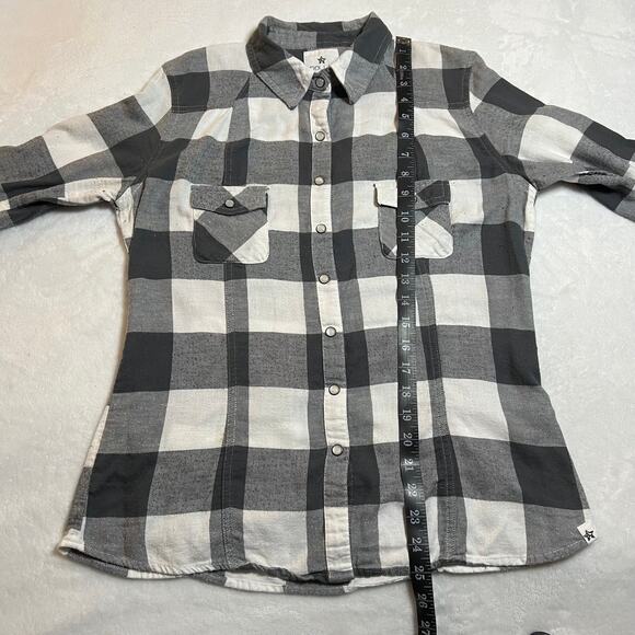 Nollie The Slim Fit Plaid Flannel Pearl Snap Button Up Shirt Size L Western - Picture 9 of 9